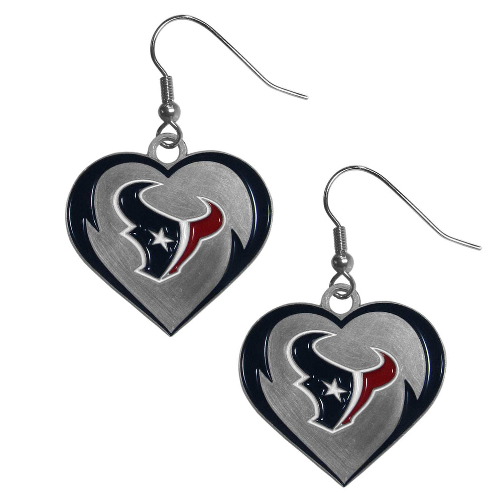 Houston Texans Heart Dangle Earrings - Houston Texans - Flyclothing LLC