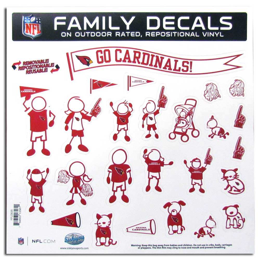 Arizona Cardinals Family Decal Set Large - Arizona Cardinals - Flyclothing LLC