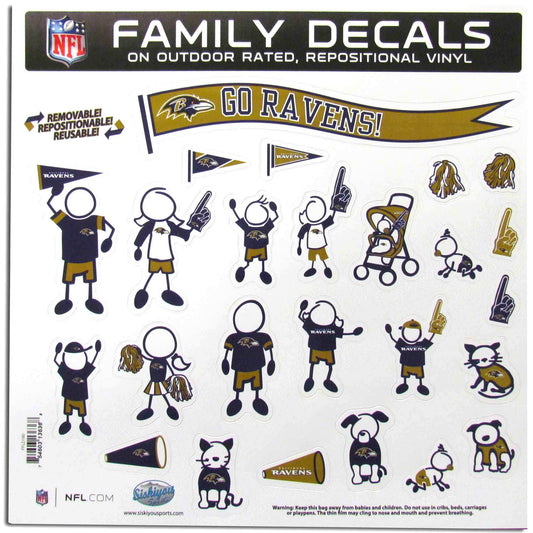Baltimore Ravens Family Decal Set Large - Baltimore Ravens - Flyclothing LLC