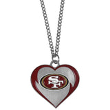 San Francisco 49ers Heart Necklace - San Francisco 49ers - Flyclothing LLC