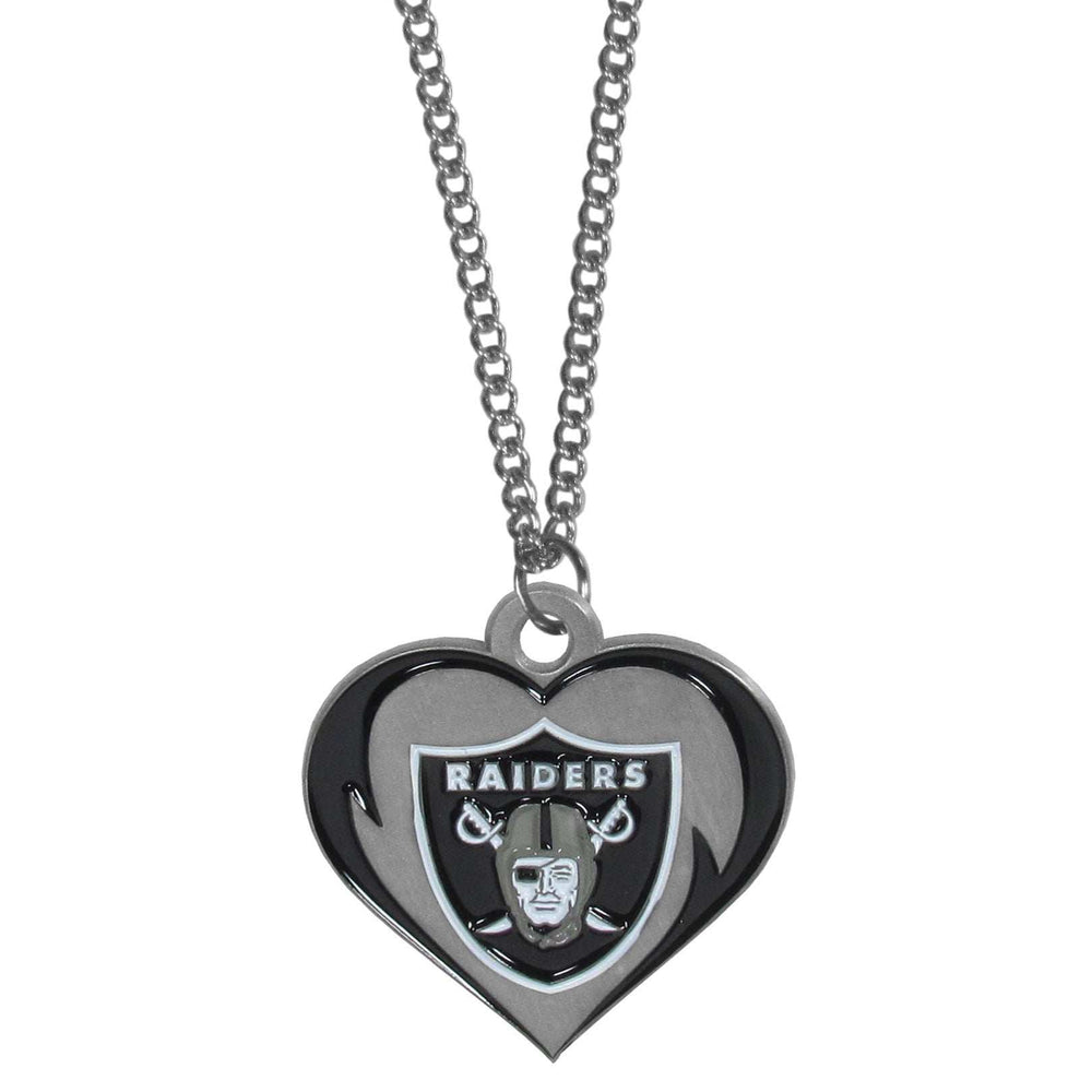 Las Vegas Raiders Heart Necklace - Las Vegas Raiders - Flyclothing LLC