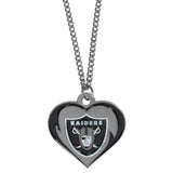 Las Vegas Raiders Heart Necklace - Las Vegas Raiders - Flyclothing LLC