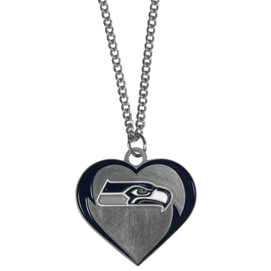 Seattle Seahawks Heart Necklace - Seattle Seahawks - Flyclothing LLC