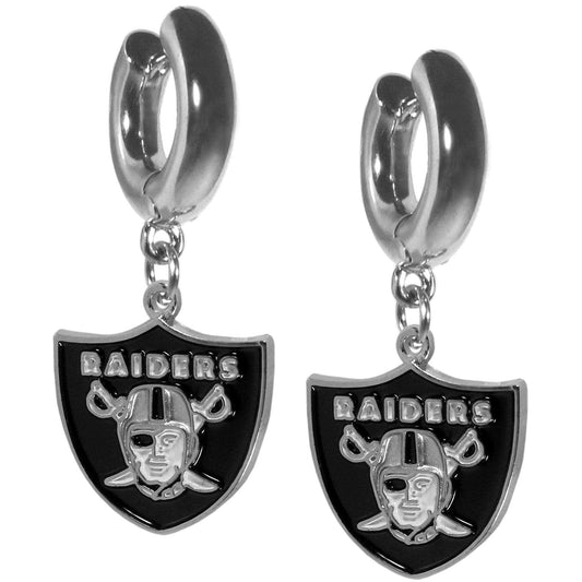 Las Vegas Raiders Huggie Hoop Earrings - Las Vegas Raiders - Flyclothing LLC