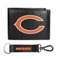 Chicago Bears Leather Bi-fold Wallet & Strap Key Chain - Siskiyou Buckle - Flyclothing LLC