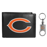 Chicago Bears Leather Bi-fold Wallet & Valet Key Chain - Chicago Bears - Flyclothing LLC
