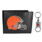 Cleveland Browns Leather Bi-fold Wallet & Valet Key Chain - Cleveland Browns - Flyclothing LLC