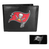 Tampa Bay Buccaneers Leather Bi-fold Wallet & Black Money Clip - Tampa Bay Buccaneers - Flyclothing LLC