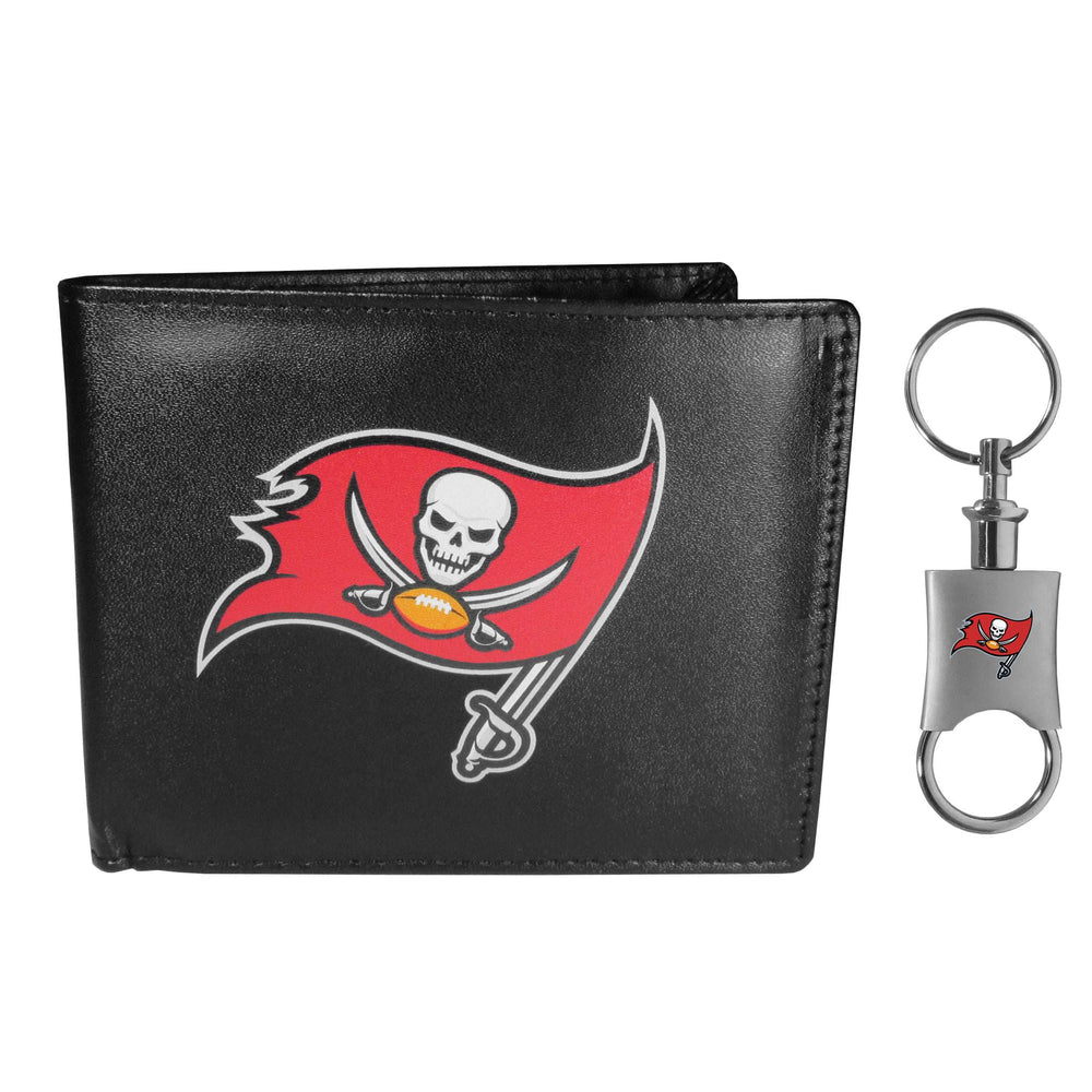Tampa Bay Buccaneers Leather Bi-fold Wallet & Valet Key Chain - Tampa Bay Buccaneers - Flyclothing LLC