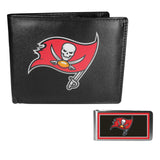 Tampa Bay Buccaneers Leather Bi-fold Wallet & Color Money Clip - Tampa Bay Buccaneers - Flyclothing LLC