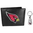 Arizona Cardinals Leather Bi-fold Wallet & Steel Key Chain - Siskiyou Buckle - Flyclothing LLC