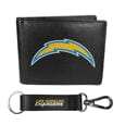 Los Angeles Chargers Leather Bi-fold Wallet & Strap Key Chain - Siskiyou Buckle - Flyclothing LLC
