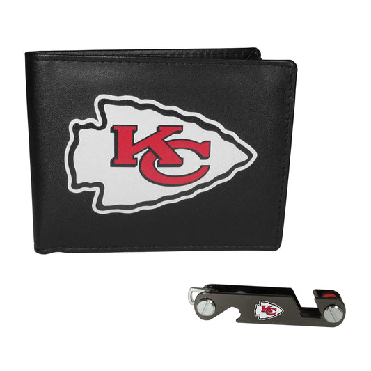 Kansas City Chiefs Leather Bi-fold Wallet & Key Organizer - Kansas City Chiefs - Flyclothing LLC