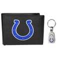Indianapolis Colts Leather Bi-fold Wallet & Steel Key Chain - Siskiyou Buckle - Flyclothing LLC