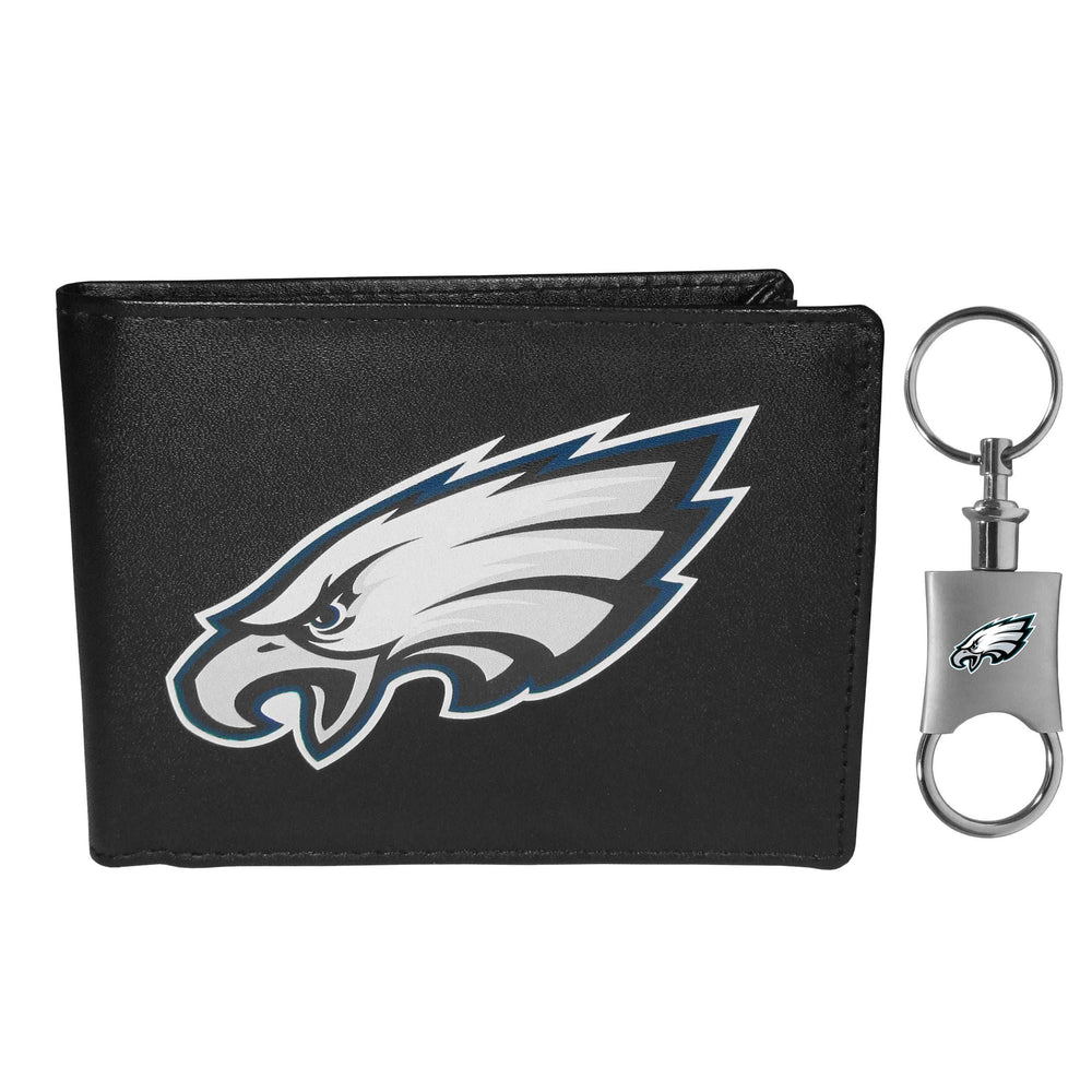 Philadelphia Eagles Leather Bi-fold Wallet & Valet Key Chain - Philadelphia Eagles - Flyclothing LLC