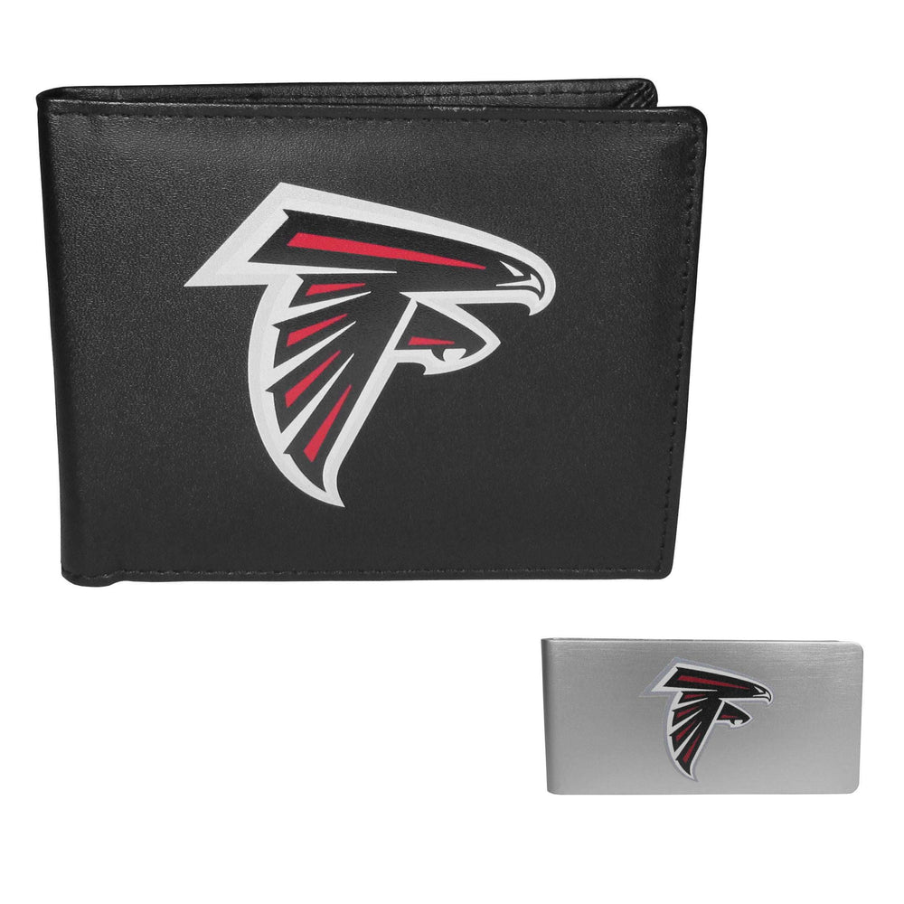 Atlanta Falcons Leather Bi-fold Wallet & Money Clip - Atlanta Falcons - Flyclothing LLC