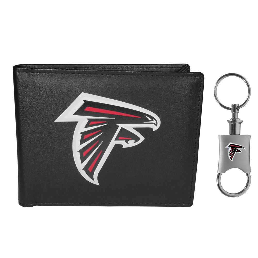 Atlanta Falcons Leather Bi-fold Wallet & Valet Key Chain - Atlanta Falcons - Flyclothing LLC