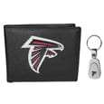 Atlanta Falcons Leather Bi-fold Wallet & Steel Key Chain - Siskiyou Buckle - Flyclothing LLC