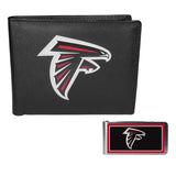 Atlanta Falcons Leather Bi-fold Wallet & Color Money Clip - Atlanta Falcons - Flyclothing LLC