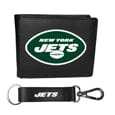New York Jets Leather Bi-fold Wallet & Strap Key Chain - Siskiyou Buckle - Flyclothing LLC