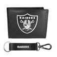 Las Vegas Raiders Leather Bi-fold Wallet & Strap Key Chain - Siskiyou Buckle - Flyclothing LLC
