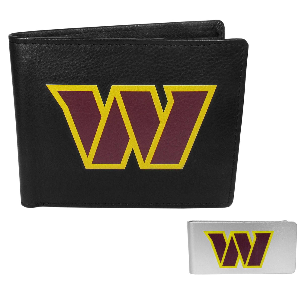 Washington Commanders Leather Bi-fold Wallet & Money Clip - Washington Commanders - Flyclothing LLC