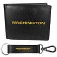Washington Commanders Leather Bi-fold Wallet & Strap Key Chain - Siskiyou Buckle - Flyclothing LLC