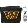 Washington Commanders Leather Bi-fold Wallet & Steel Key Chain - Siskiyou Buckle - Flyclothing LLC