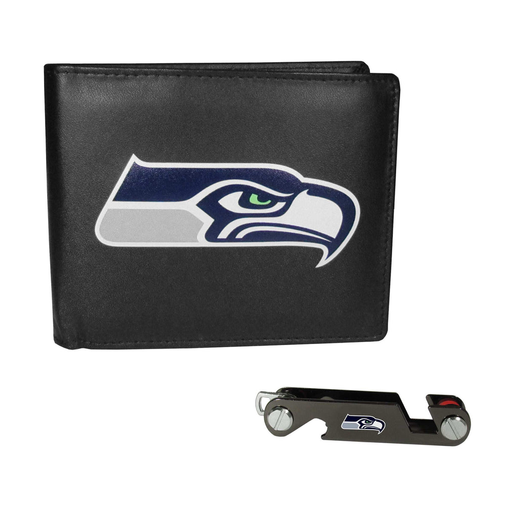Seattle Seahawks Leather Bi-fold Wallet & Key Organizer - Seattle Seahawks - Flyclothing LLC