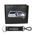 Seattle Seahawks Leather Bi-fold Wallet & Strap Key Chain - Siskiyou Buckle - Flyclothing LLC