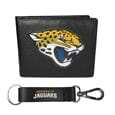 Jacksonville Jaguars Leather Bi-fold Wallet & Strap Key Chain - Siskiyou Buckle - Flyclothing LLC
