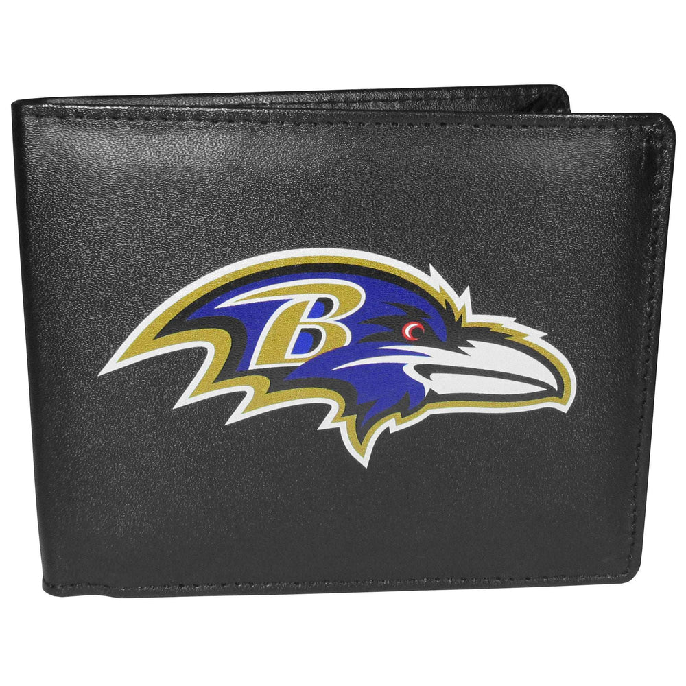 Baltimore Ravens Leather Bi-fold Wallet Large Logo - Baltimore Ravens - Flyclothing LLC