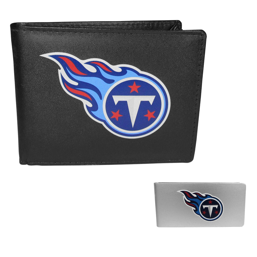 Tennessee Titans Leather Bi-fold Wallet & Money Clip - Tennessee Titans - Flyclothing LLC
