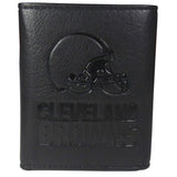 Cleveland Browns Embossed Leather Tri-fold Wallet - Cleveland Browns - Flyclothing LLC