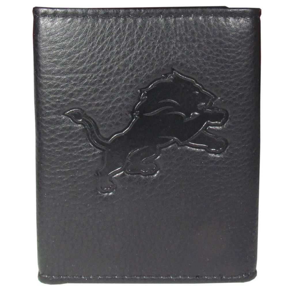 Detroit Lions Embossed Leather Tri-fold Wallet - Detroit Lions - Flyclothing LLC