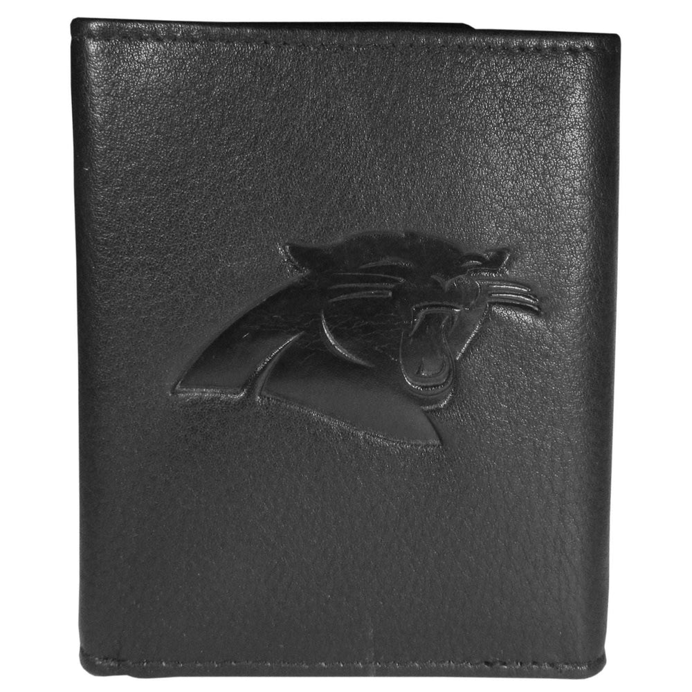 Carolina Panthers Embossed Leather Tri-fold Wallet - Carolina Panthers - Flyclothing LLC