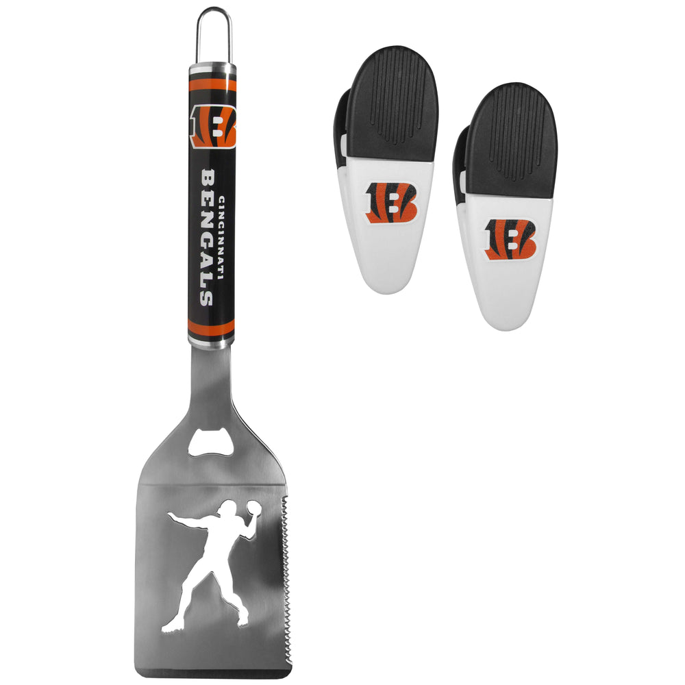 Cincinnati Bengals Steel Logo Spatula w/Chip Clips - Cincinnati Bengals - Flyclothing LLC