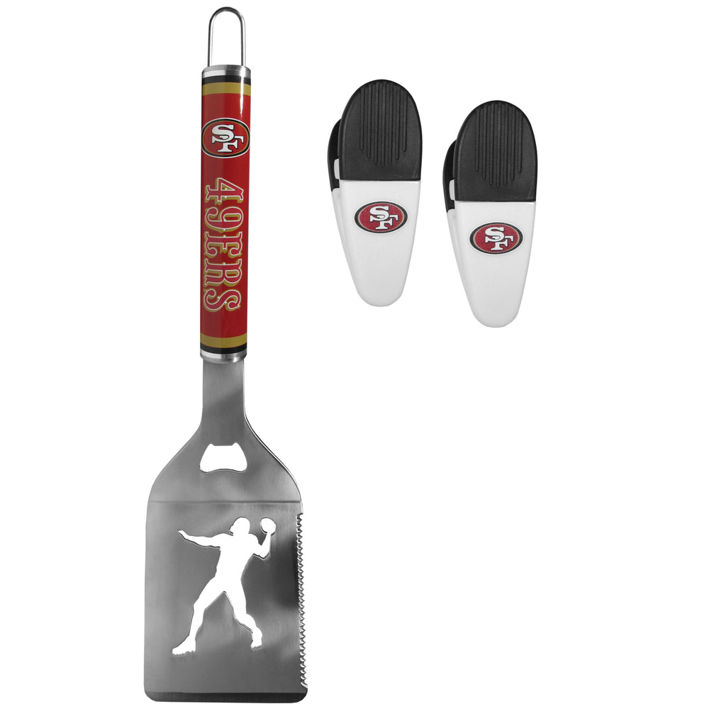 San Francisco 49ers Steel Logo Spatula w/Chip Clips - San Francisco 49ers - Flyclothing LLC