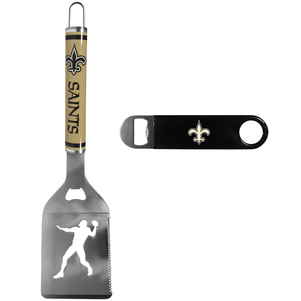 New Orleans Saints Steel Logo Spatula w/Bottle Opener - New Orleans Saints - Flyclothing LLC