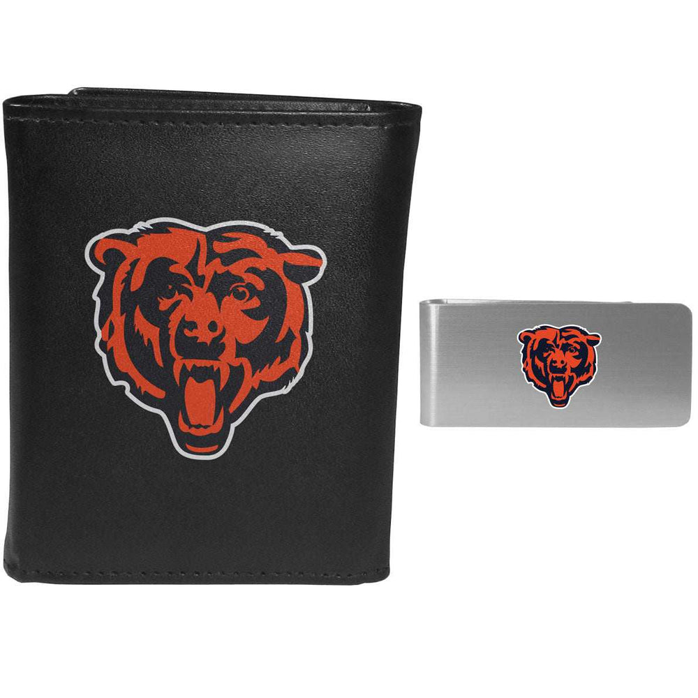 Chicago Bears Leather Tri-fold Wallet & Money Clip - Chicago Bears - Flyclothing LLC