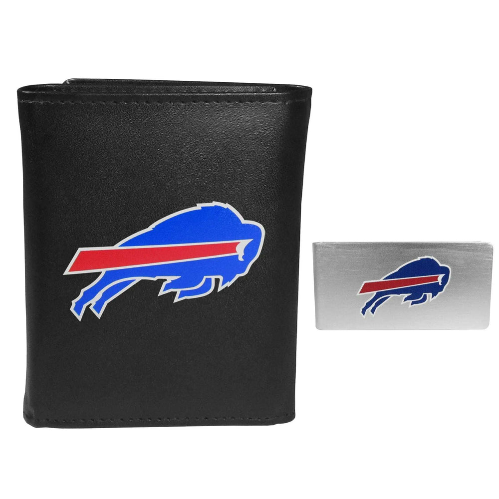 Buffalo Bills Leather Tri-fold Wallet & Money Clip - Buffalo Bills - Flyclothing LLC