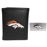 Denver Broncos Leather Tri-fold Wallet & Money Clip - Denver Broncos - Flyclothing LLC