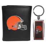 Cleveland Browns Leather Tri-fold Wallet & Multitool Key Chain, Black - Cleveland Browns - Flyclothing LLC