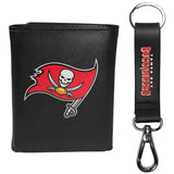 Tampa Bay Buccaneers Leather Tri-fold Wallet & Strap Key Chain - Tampa Bay Buccaneers - Flyclothing LLC