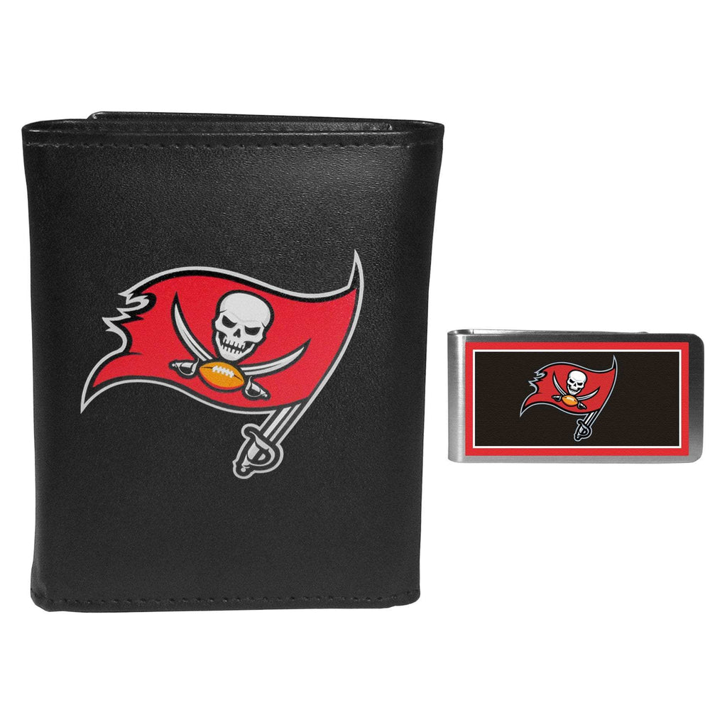 Tampa Bay Buccaneers Leather Tri-fold Wallet & Color Money Clip - Tampa Bay Buccaneers - Flyclothing LLC