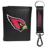 Arizona Cardinals Leather Tri-fold Wallet & Strap Key Chain - Arizona Cardinals - Flyclothing LLC