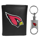 Arizona Cardinals Leather Tri-fold Wallet & Valet Key Chain - Arizona Cardinals - Flyclothing LLC