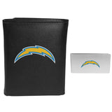 Los Angeles Chargers Leather Tri-fold Wallet & Money Clip - Los Angeles Chargers - Flyclothing LLC