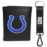 Indianapolis Colts Leather Tri-fold Wallet & Strap Key Chain - Indianapolis Colts - Flyclothing LLC