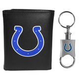 Indianapolis Colts Leather Tri-fold Wallet & Valet Key Chain - Indianapolis Colts - Flyclothing LLC